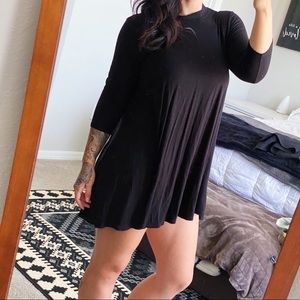 Rolla Coaster Black Baby Doll Quarter Sleeve Dress